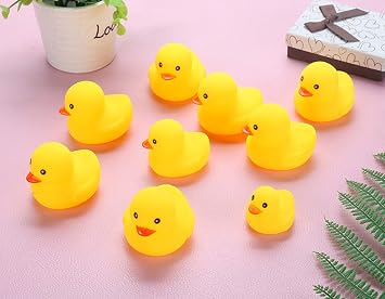 Bath Duck Toys 10PCS Mini Rubber Ducks Squeak and Float Ducks Baby Shower Toy for Toddlers Boys Girls (2.2)