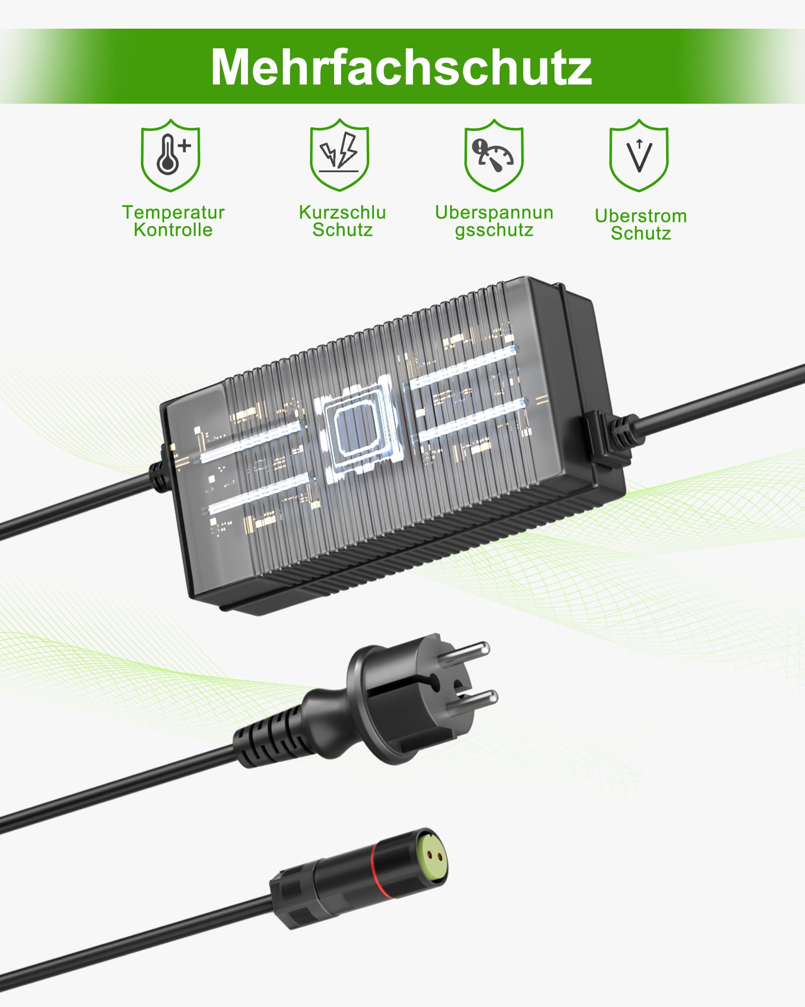 Fuente de alimentación de 28 V 1,5 A compatible con Worx Landroid WA3754 WA3716 WG754E WG755E WG757E WG758E M500 M800 M800i robot cortacésped cargador 28 V