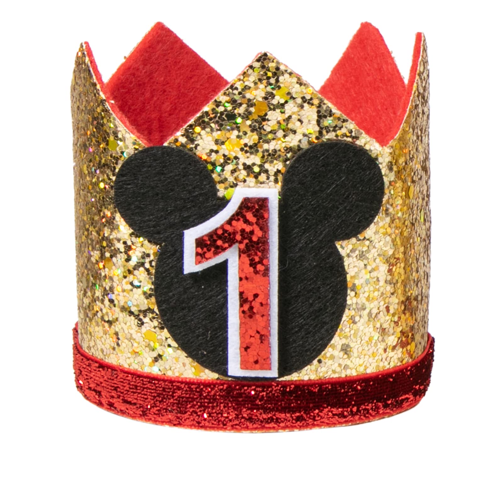 CHuangQi Mickey Theme Birthday Party Crown, 1st 2nd 3rd Birthday Party Hat for Boy Girl