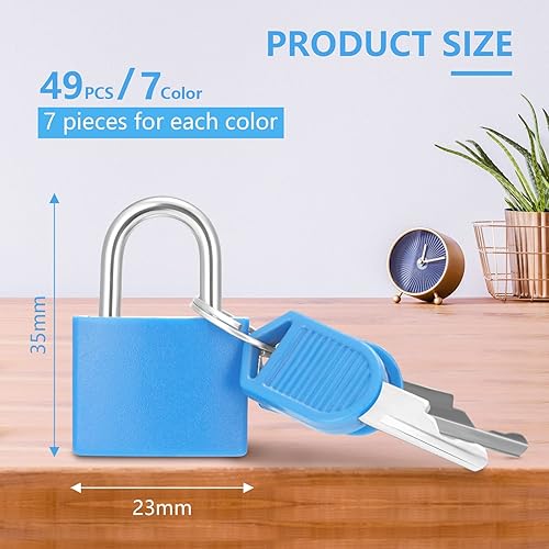 Miniatura 2 de Cerraduras de maleta con llaves, pequeños candados de metal, multicolor, mini cerraduras de equipaje, pequeños candados con llave de viaje para