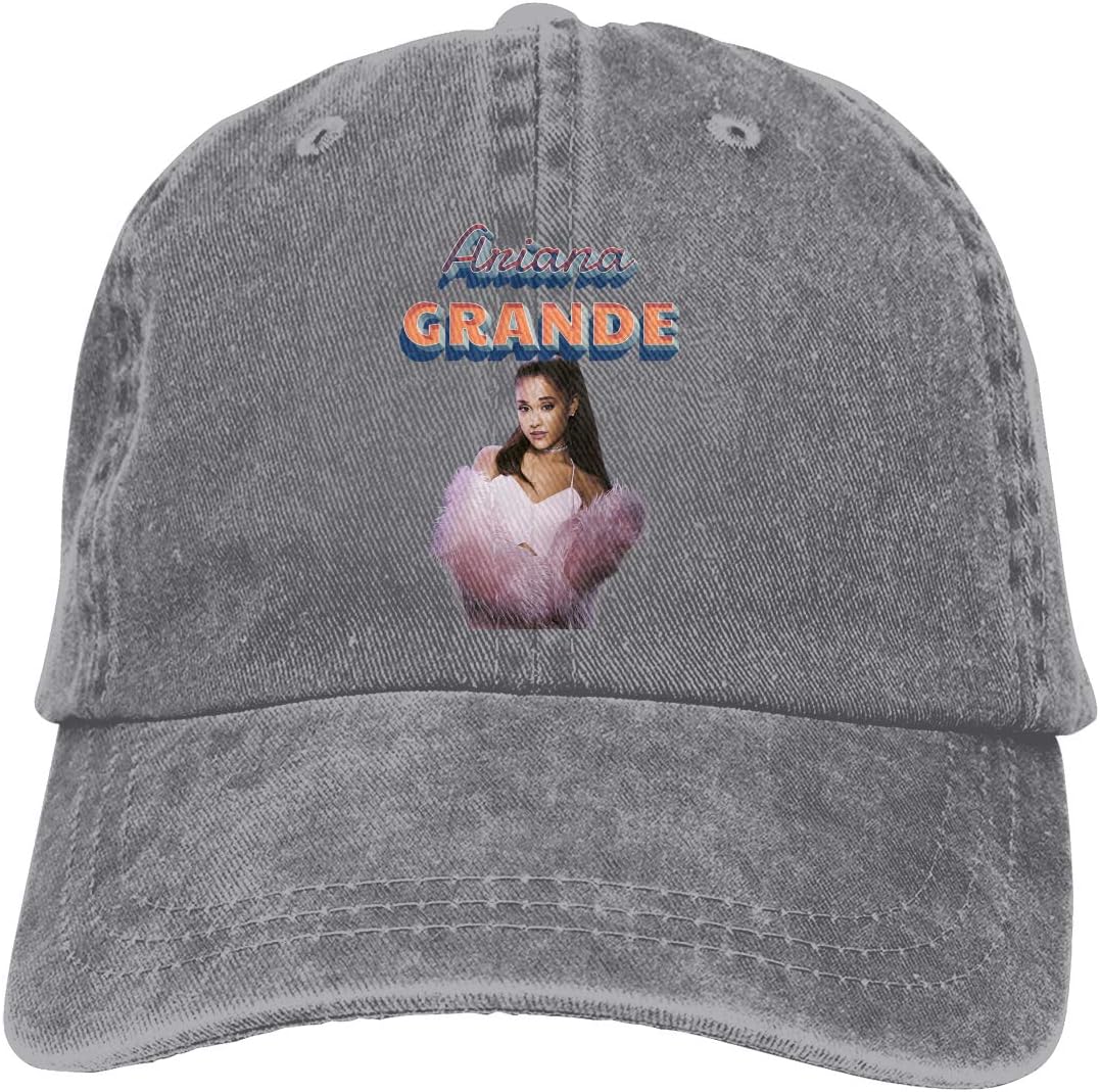 Ariana Grande Unisex Comfortable Baseball Sunbonnet Vintage Adjustable Casquette Cap Trucker Hat Black