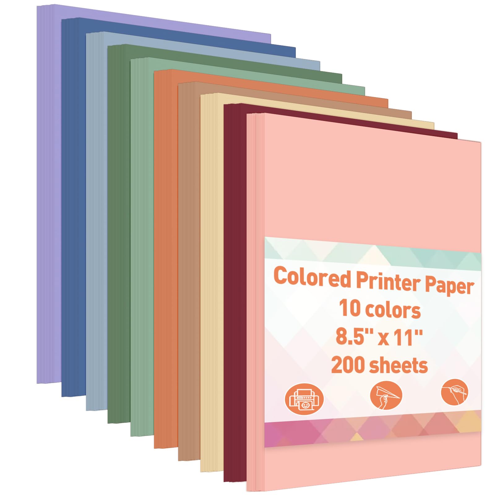 Photo 1 of [MISSING PAGES/COLORS] MAXECHO 8.5" x 11" Bulk Colored Copy & Print Paper Sheets Assorted Colors Printer Paper Computer Paper Suitable for Origami, Crafts, DIY Projects, 80 GSM