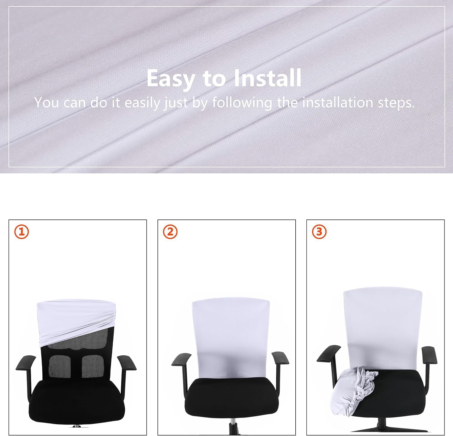 Beavorty Chair Protector Office Chair Armless Computer Chairs Cover Dining Computer Chair Covers Garden Chair Cover for Office Chair Seat Pad Cover Split White image 5