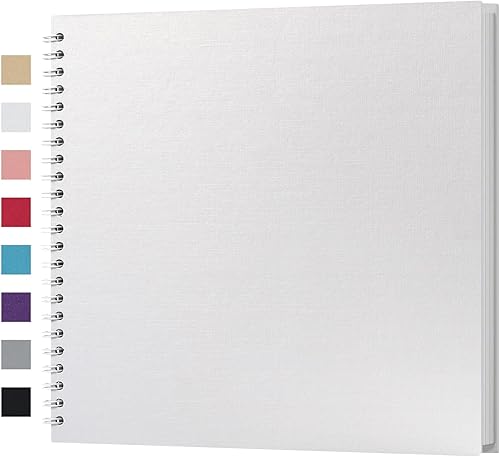 Miniatura 23 de potricher Álbum de fotos para scrapbook DIY de 8 x 8 pulgadas, 80 páginas, papel kraft grueso en blanco amarillo, libro de recuerdos para bodas