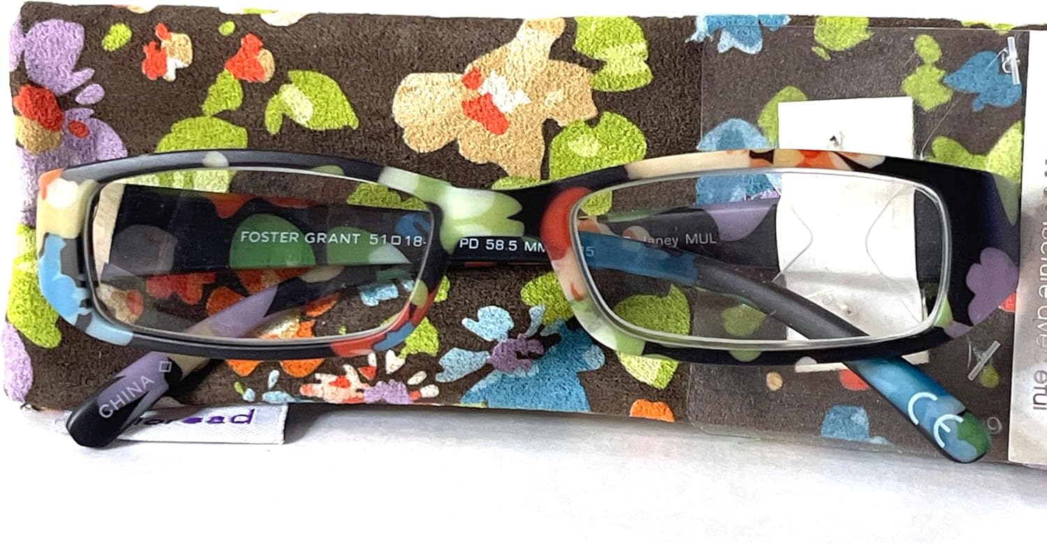 Foster Grant reading glasses, colored Janey floral colors Flexible hinge temples, 1.25 - Image 3
