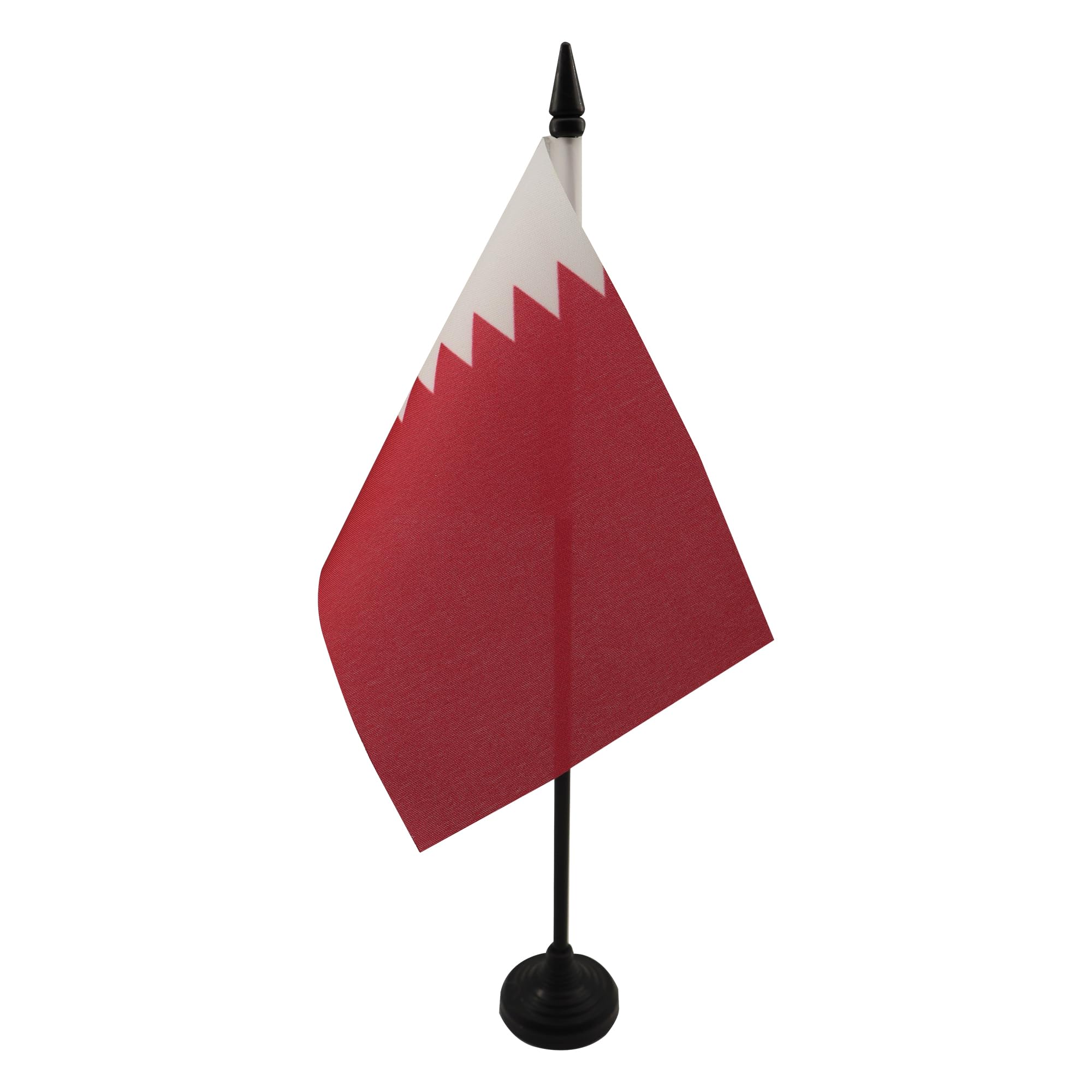 AZ FLAG - Qatar Table Flag 4'' x 6'' - Qatari Office Mini Banner 100% Polyester 15 x 10 cm - Mini Desk Flag with 10'' Pole and Black Plastic Base