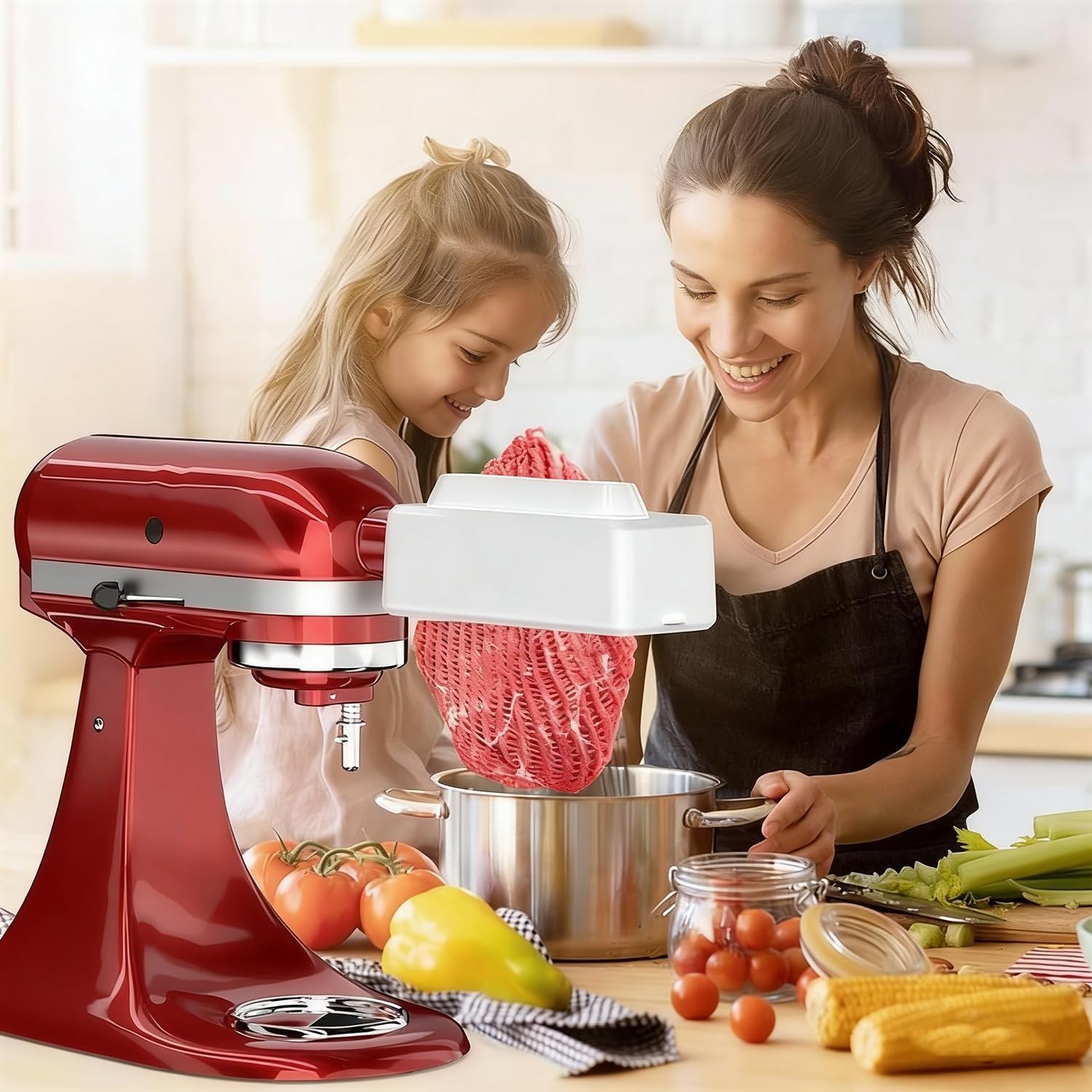 Commercial Meat Tenderizer Machine, Electric Meat Tenderizer Tool with Clear Cover, Safe One-Press Design and Easy to Cleaning for Kitchen Camping and Outdoor Grilling