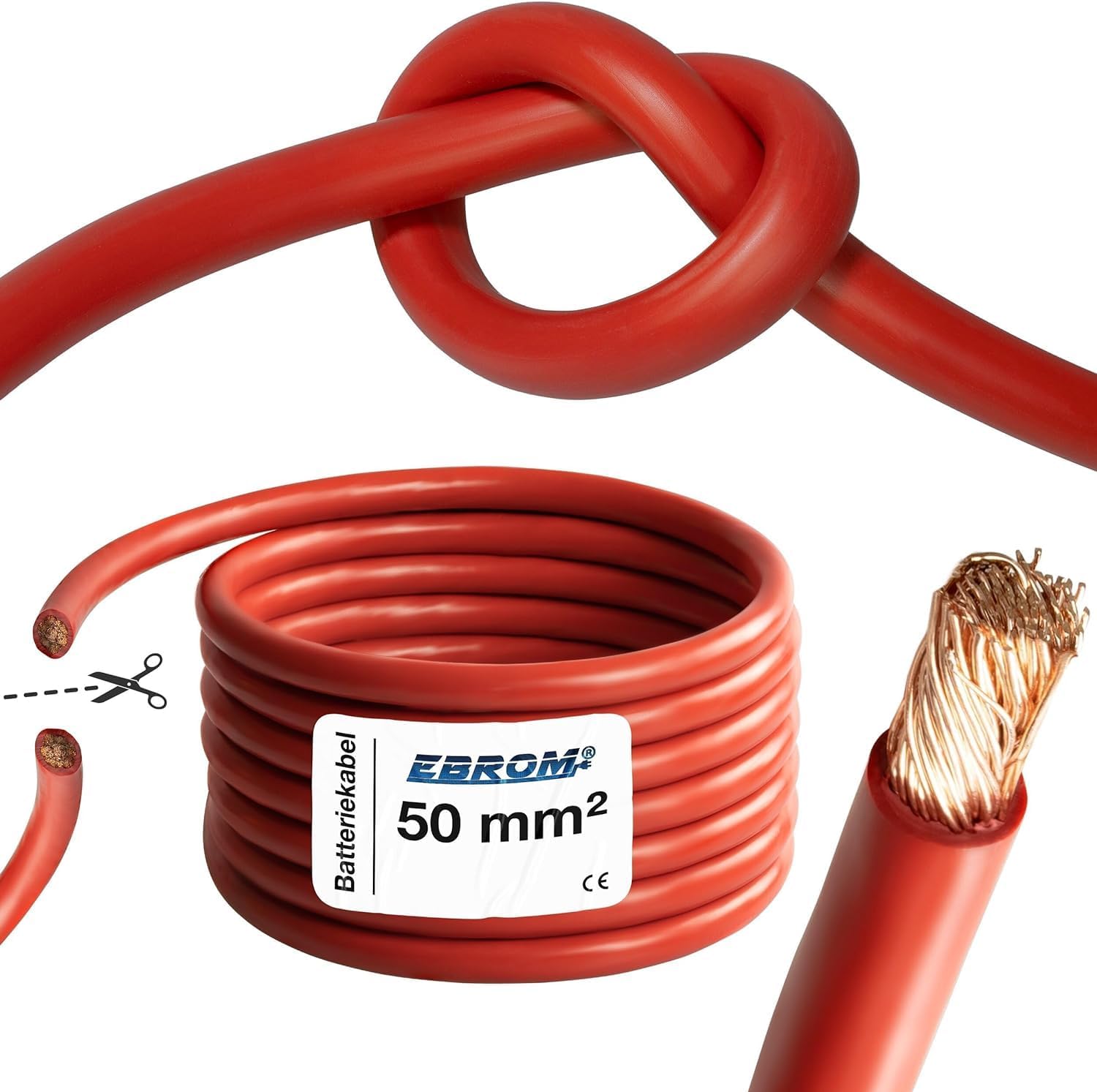 2 meter accukabel ZWART H07V-K 35 mm² - batterijkabel - 99,9% OFC-koper - 2 m (2 m) 35 mm²