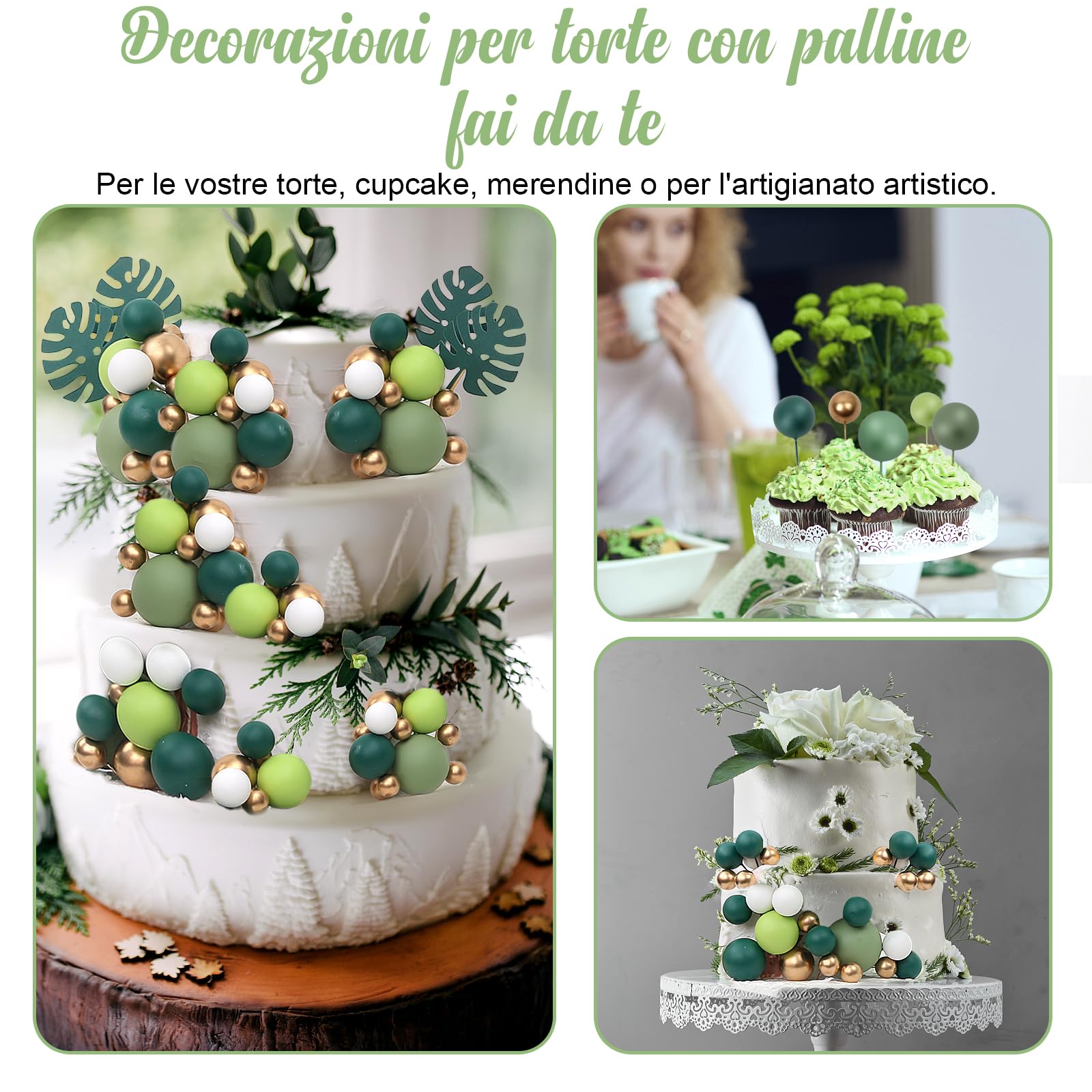 Palline Decorative Per Torte A Forma Di Cupcake - Set Da 60 Pezzi, Multicolore | Per Compleanni, Feste E Decorazioni DIY - Foto 7