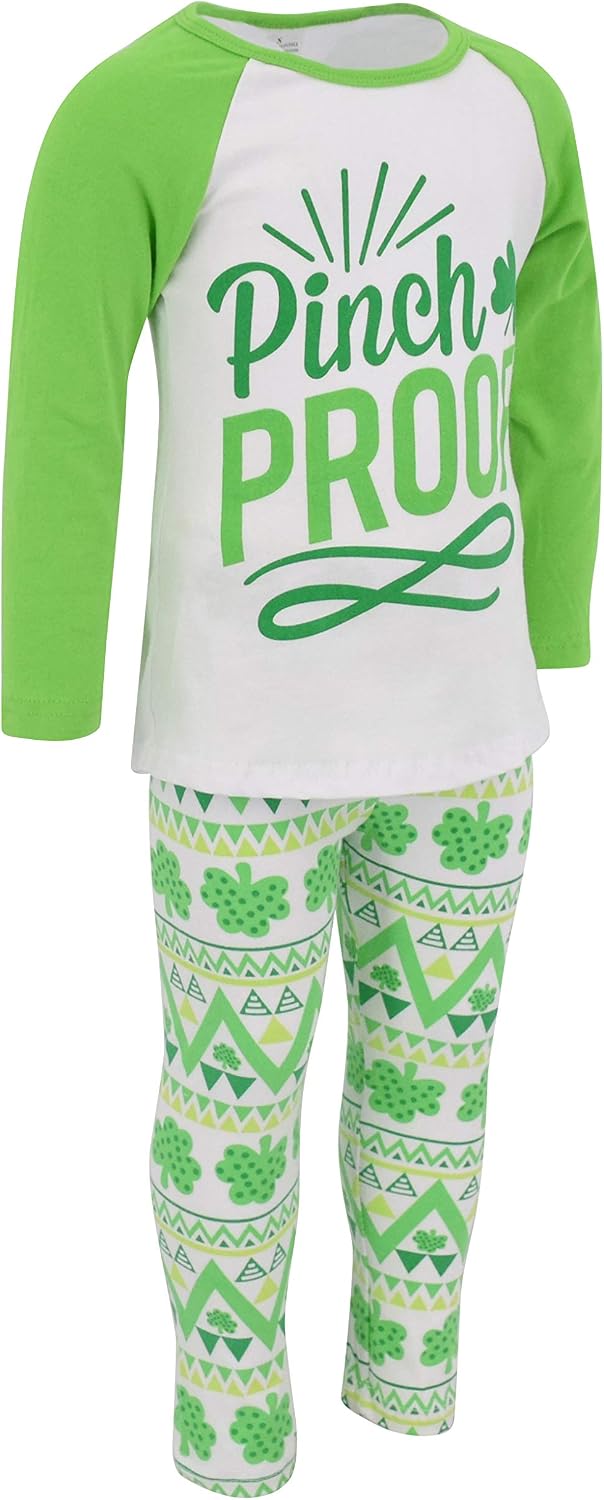 Unique Baby 2 Piece Girls Printed Leggings Outfit with Long Sleeve Shirt Kid and Toddler Clothes Set image 4