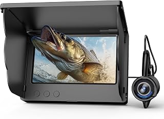 Eyoyo EF-04B Underwater Fishing Camera: 4.3" HD Screen, 5000mAh Battery, 12 IR Night Vision Lights, IP68 Waterproof for Ice, Boat & Kayak Fishing