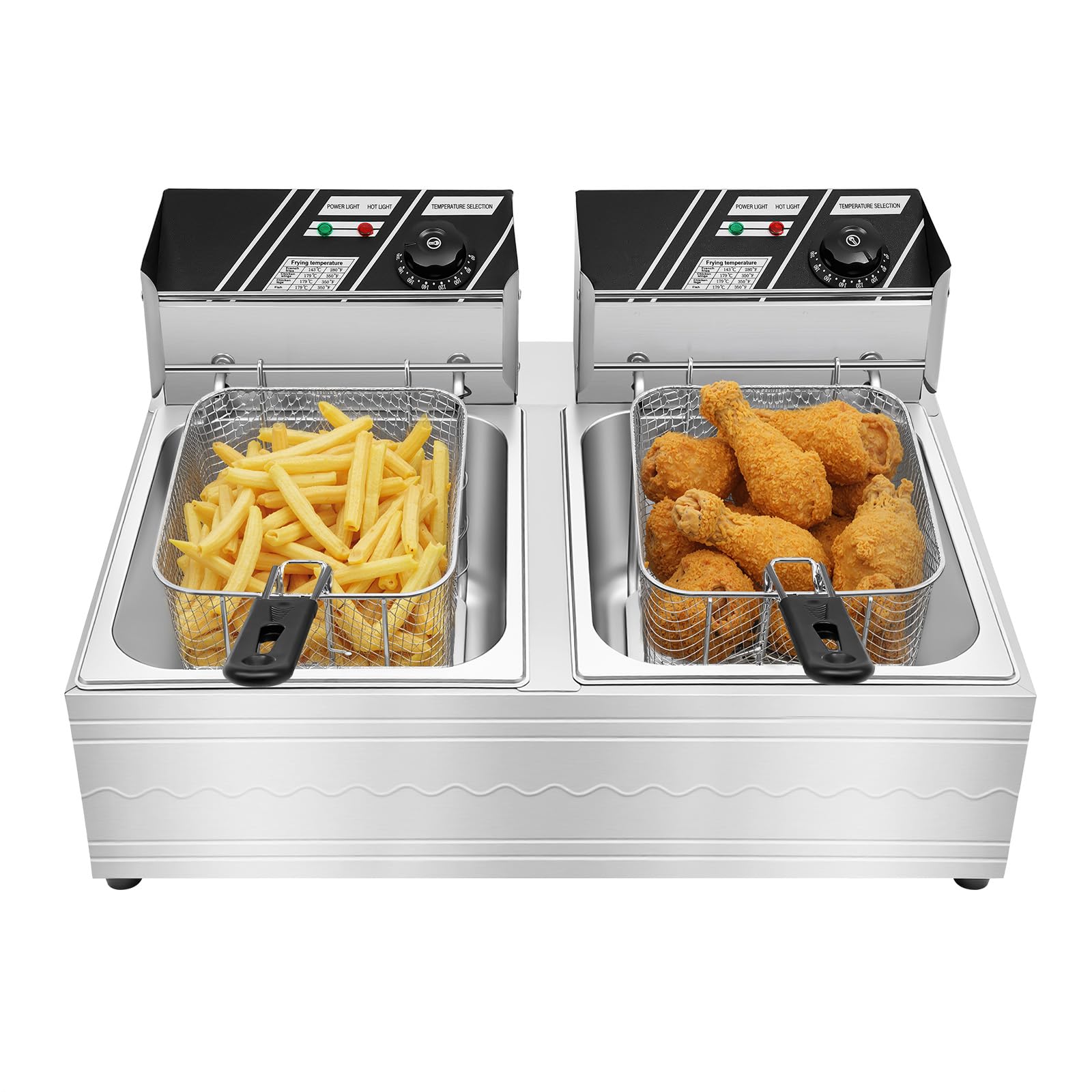 Friggitrice elettrica doppia vasca 6l,friggitrice professionale,friggitrice olio