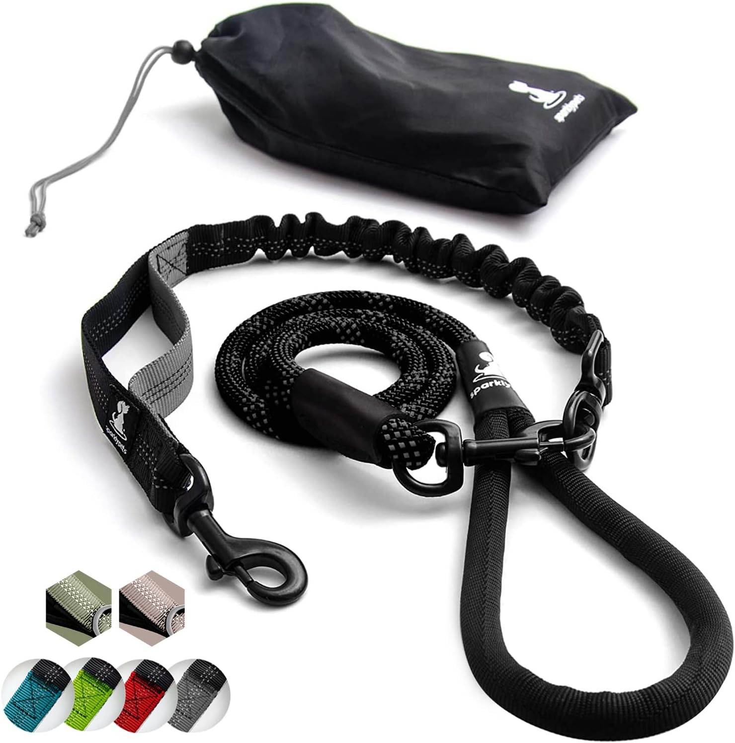 Rope Dog Leash with Extension Bungee