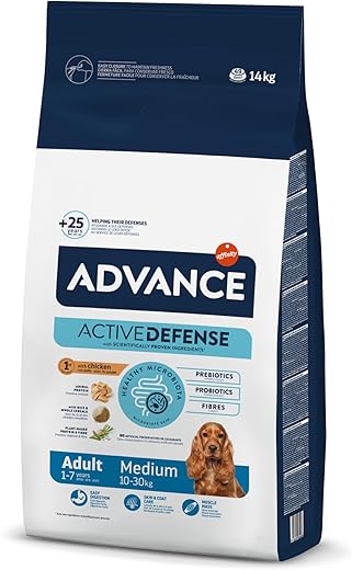 Advance – Pienso para perros adultos Advance Medium pollo y arroz. 14 Kg