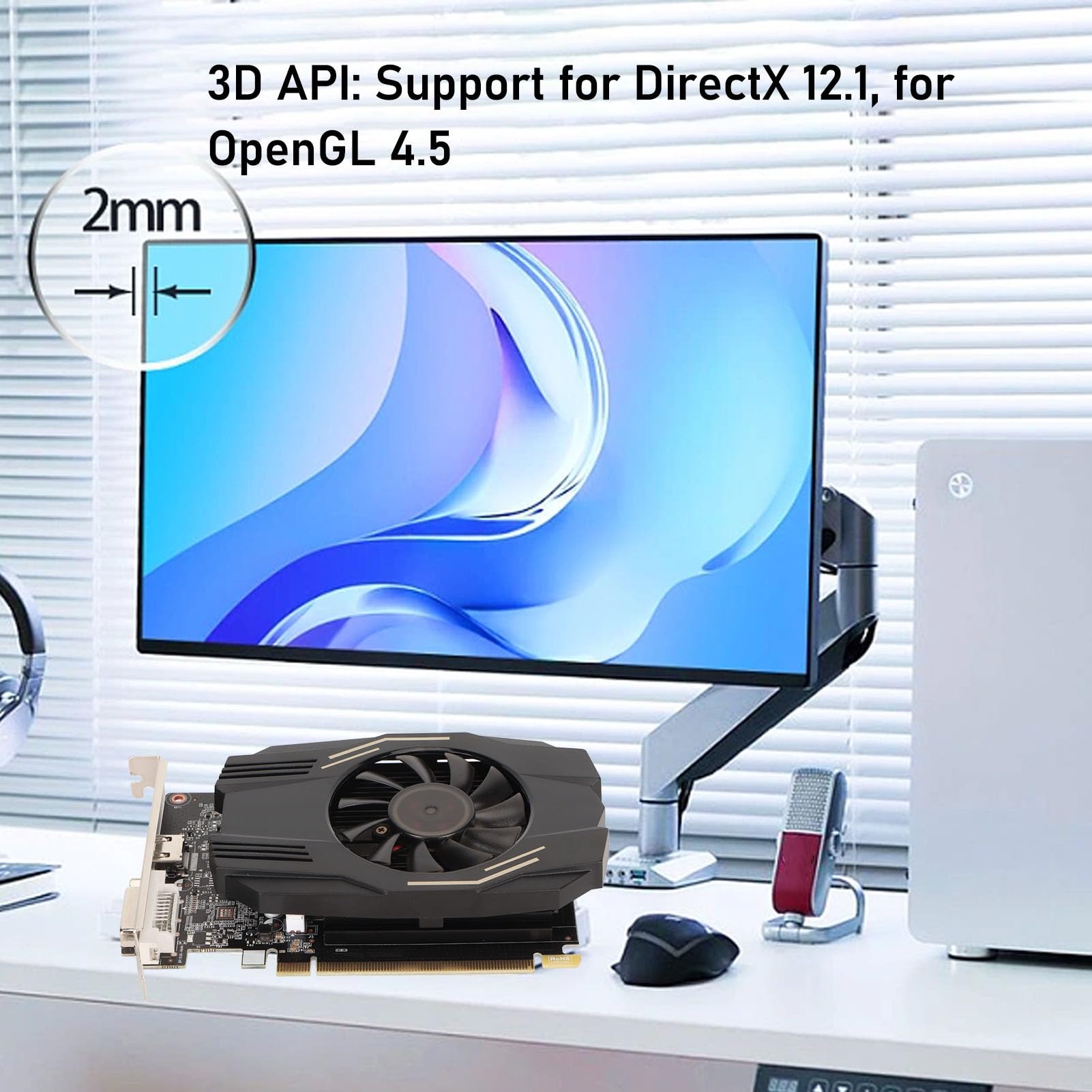 Cuifati Scheda Grafica da Gioco Geforce GT 1030 Scheda Video 4K GPU GDDR4 da 4 GB 64 Bit 1468/2400 MHz con Uscita HD DVI PCI Express X4 3.0, per PC Gaming Office Stampa 3D