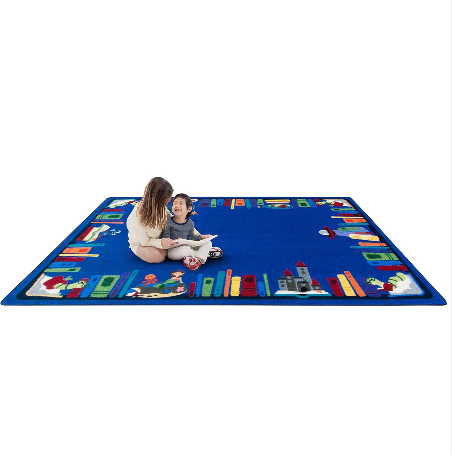 Joy Carpets Discovery Books 7'8" x 10'9" Area Rug in Color Multi
