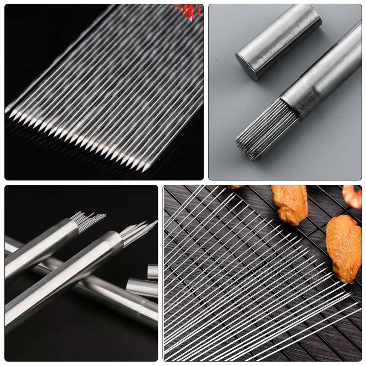 100 Spiedini per Barbecue in Metallo Inossidabile 304 Resistente alla Corrosione alle Alte Temperature per Picnic e Barbecue in Giardino