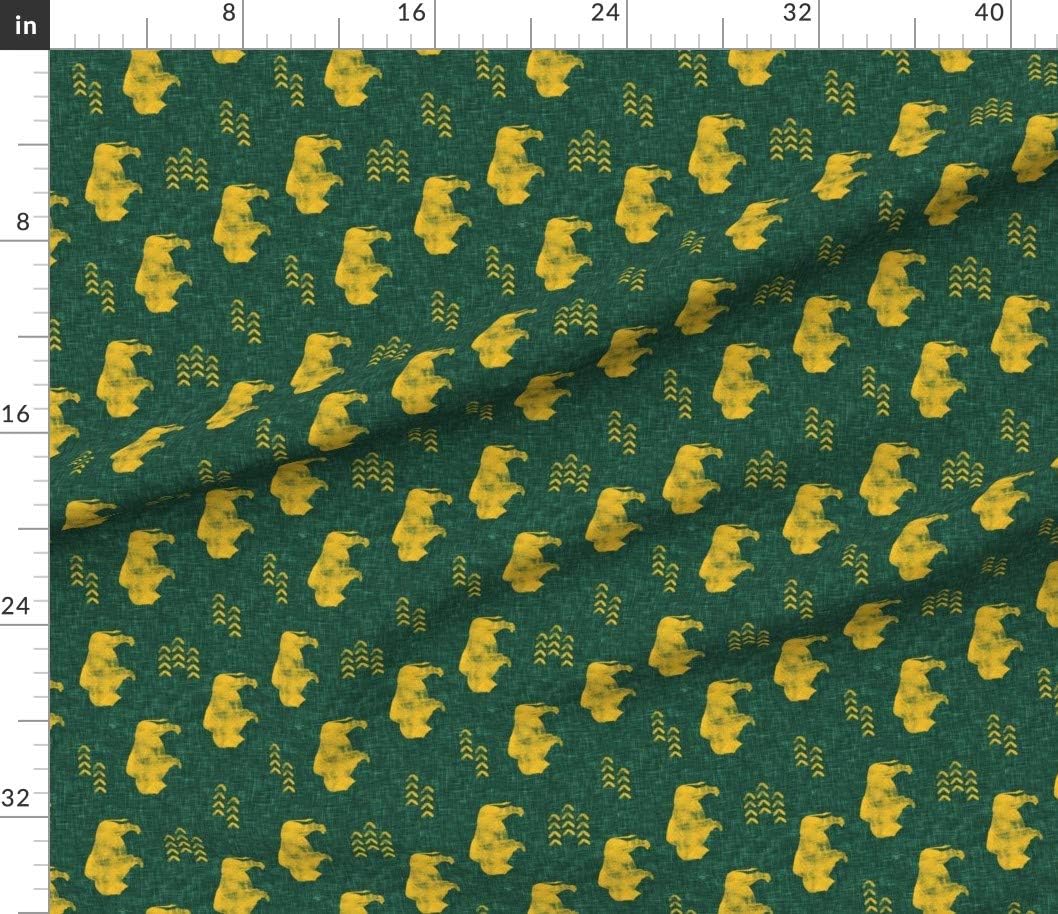 Spoonflower Fabric - Distressed Buffalo Green Gold Trendy Southwest Printed on Petal Signature Cotton Fabric Fat Quarter - Sewing Quilting Apparel Crafts Decor