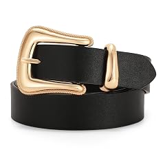 TRIWORKS Women Leather Belt Fashion Leather Waist Belt for Pants Jean Ladies Western Leather Belt