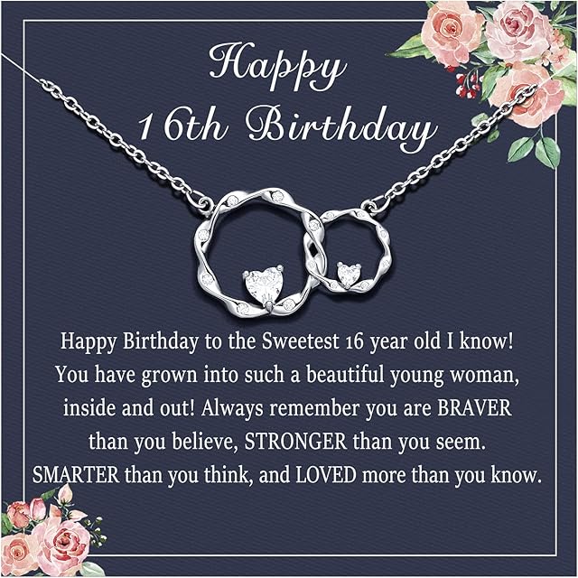D Dongjiangjin Gift 13th 16th 18th Birthday Gifts for Girls, Gifts for 13 16 18 Year Old Girls Necklace Birthday Presents for Granddaughter Daughter