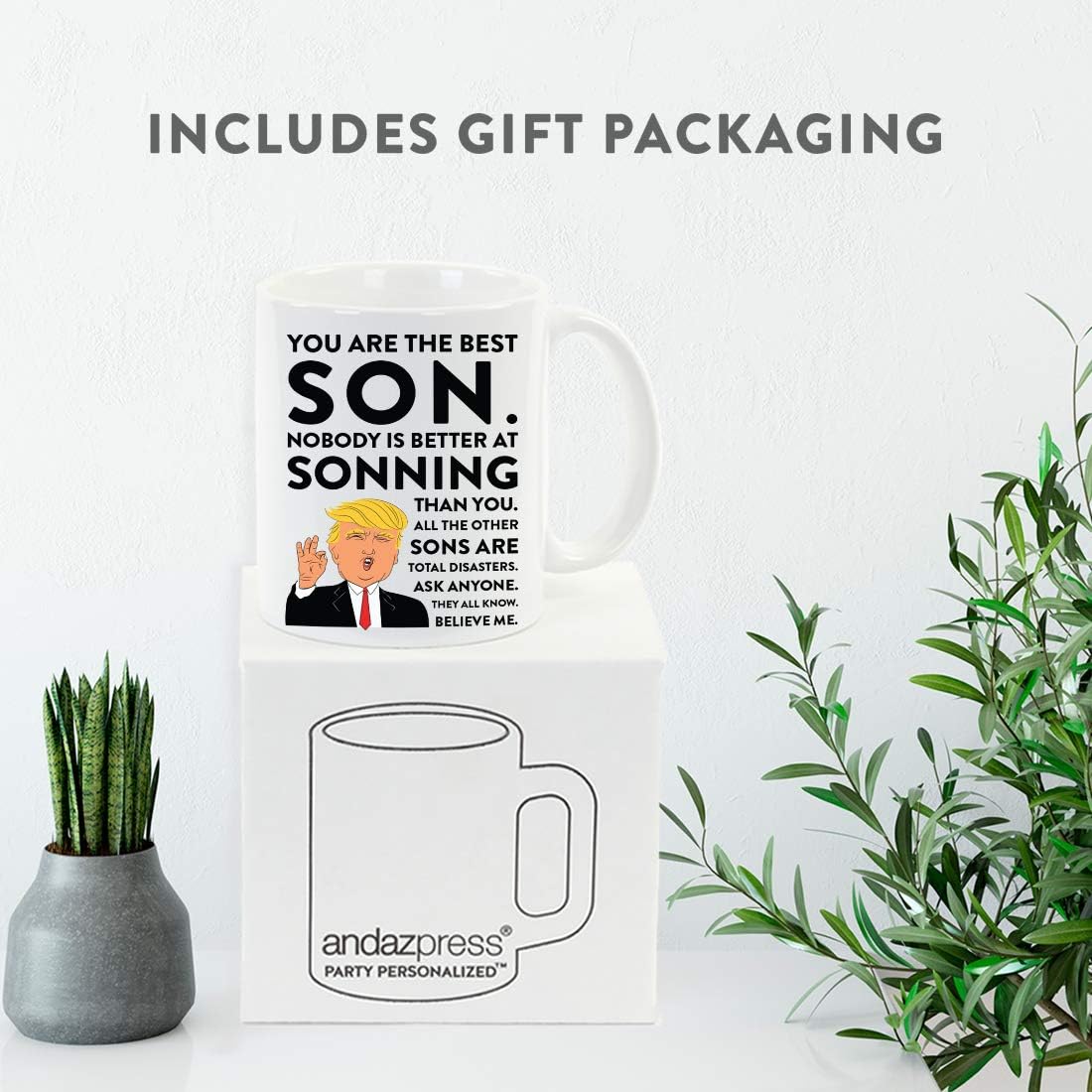 Andaz Press 11oz. Funny President Trump Coffee Mug Gift, Best Son, Sonning, 1-Pack, Includes Gift Box, Birthday Christmas Novelty Ideas for MAGA Republican Mugs Democrats - Image 4