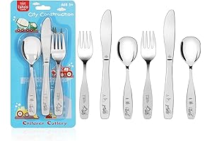 Delightful Construction Truck Utensils: Lehoo Castle Kids Silverware Set for Tiny Engineers