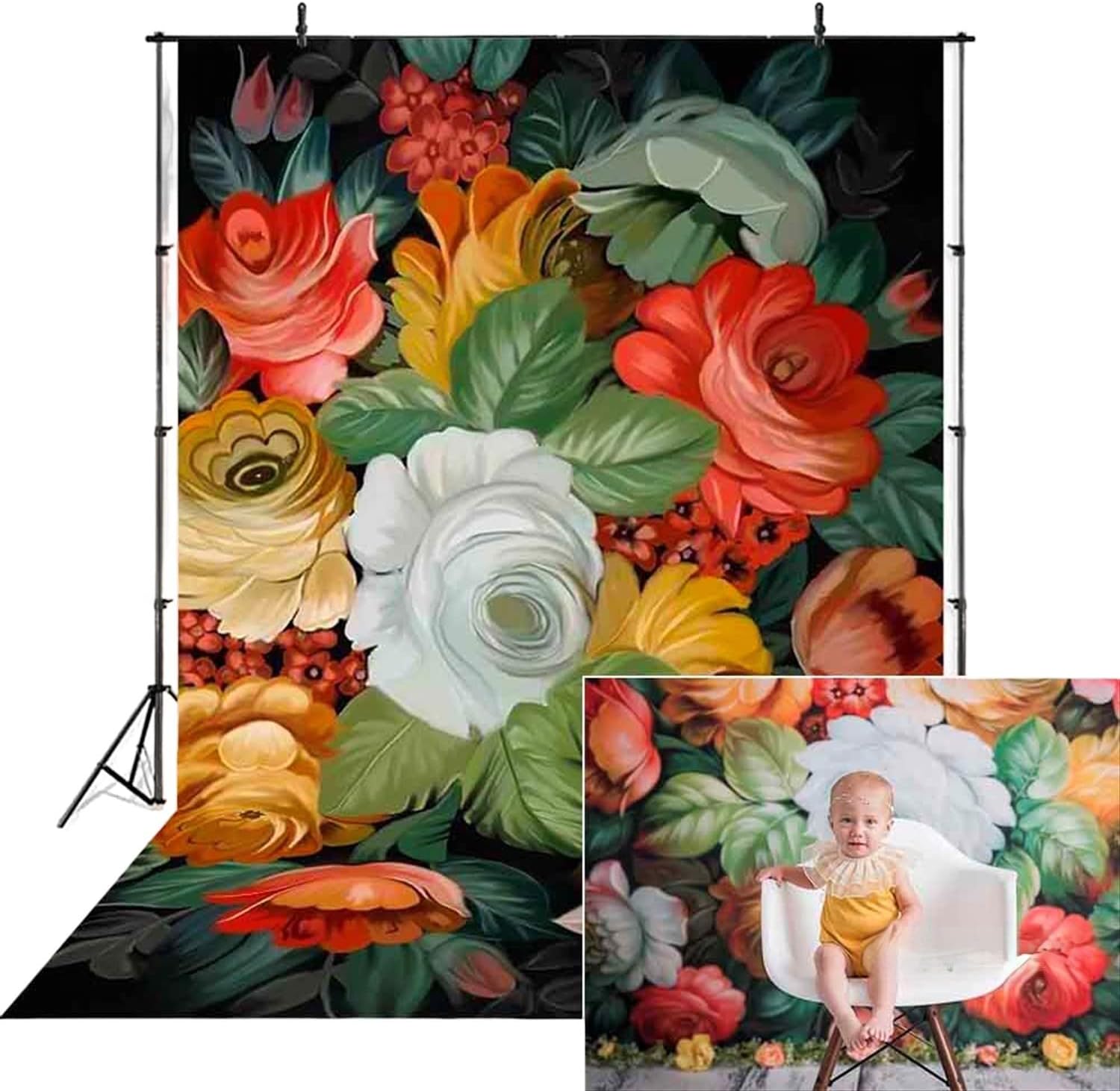 バック紙 背景紙 新生児写真 マタニティフォト 写真撮影背景 妊婦 ベビー ニューボーンフォト 撮影小道具 フォトスタジオ 壁紙 花 フラワー 即納 最大半額
