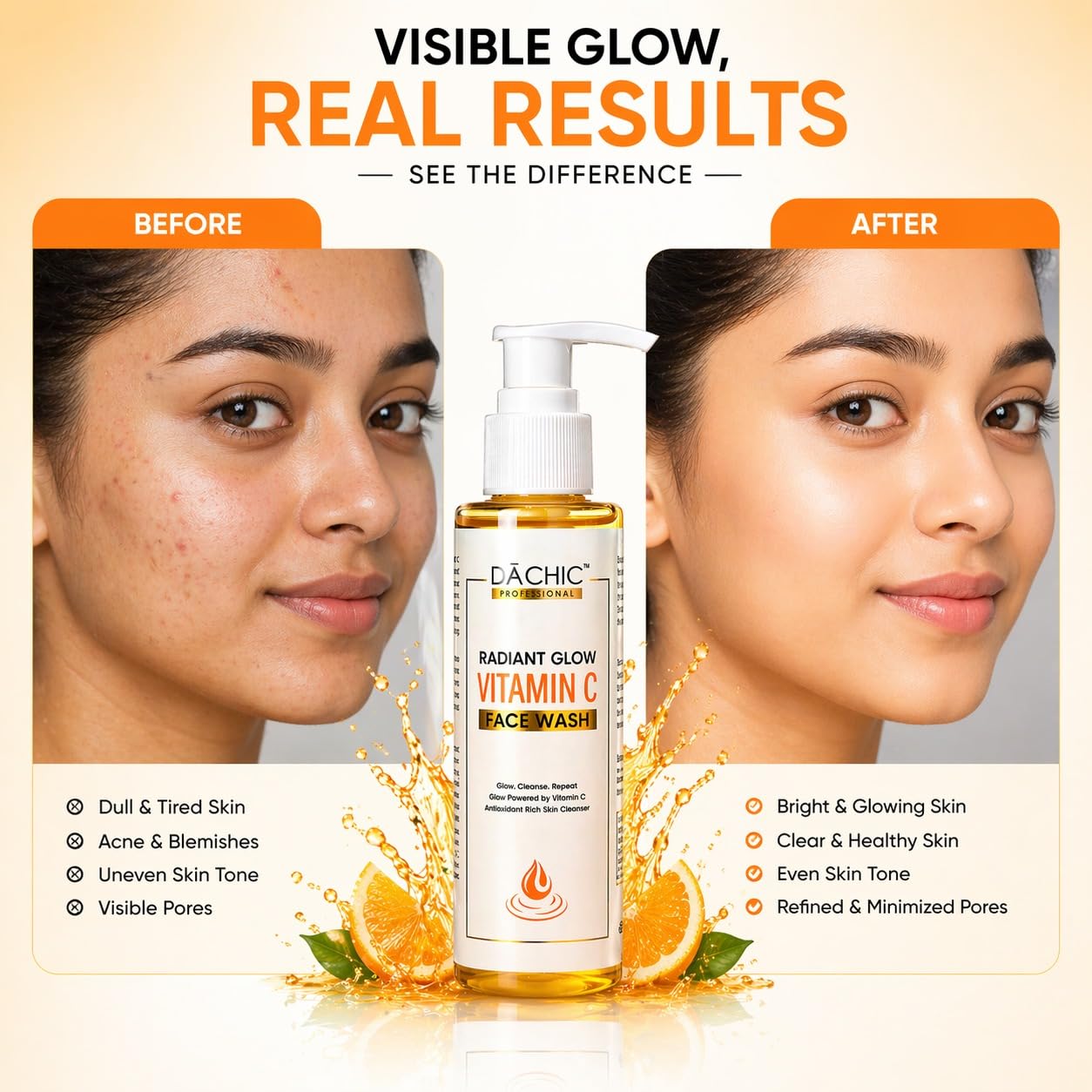 DACHIC Radiant Glow Vitamin C Face Wash – Brightening & Antioxidant-Rich Daily Cleanser for Even Skin Tone, Deep Cleansing, Hydration & Natural Healthy Glow 1