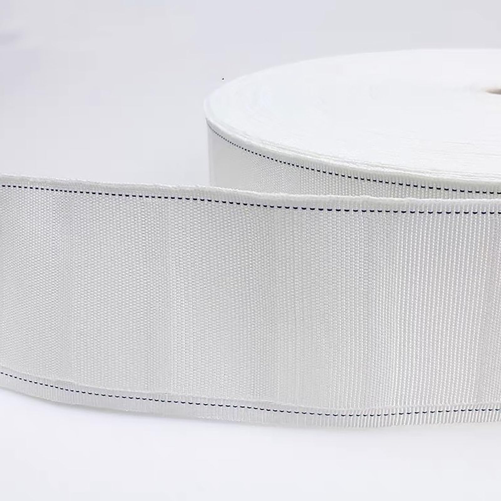 60 m x 7 cm - Blanc - Ruban de rideau à coudre - Ruban de fixation de rideau - Ruban fronceur - Ruban plissé - Ruban en tissu polyester - Ruban universel pour rideaux, bricolage
