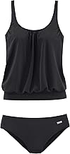 Lascana Women's Oversized Tankini Soft Cups Bodice Adjustable Straps