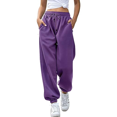 VINMEN Cinch Bottom Sweatpants for Women with Pockets