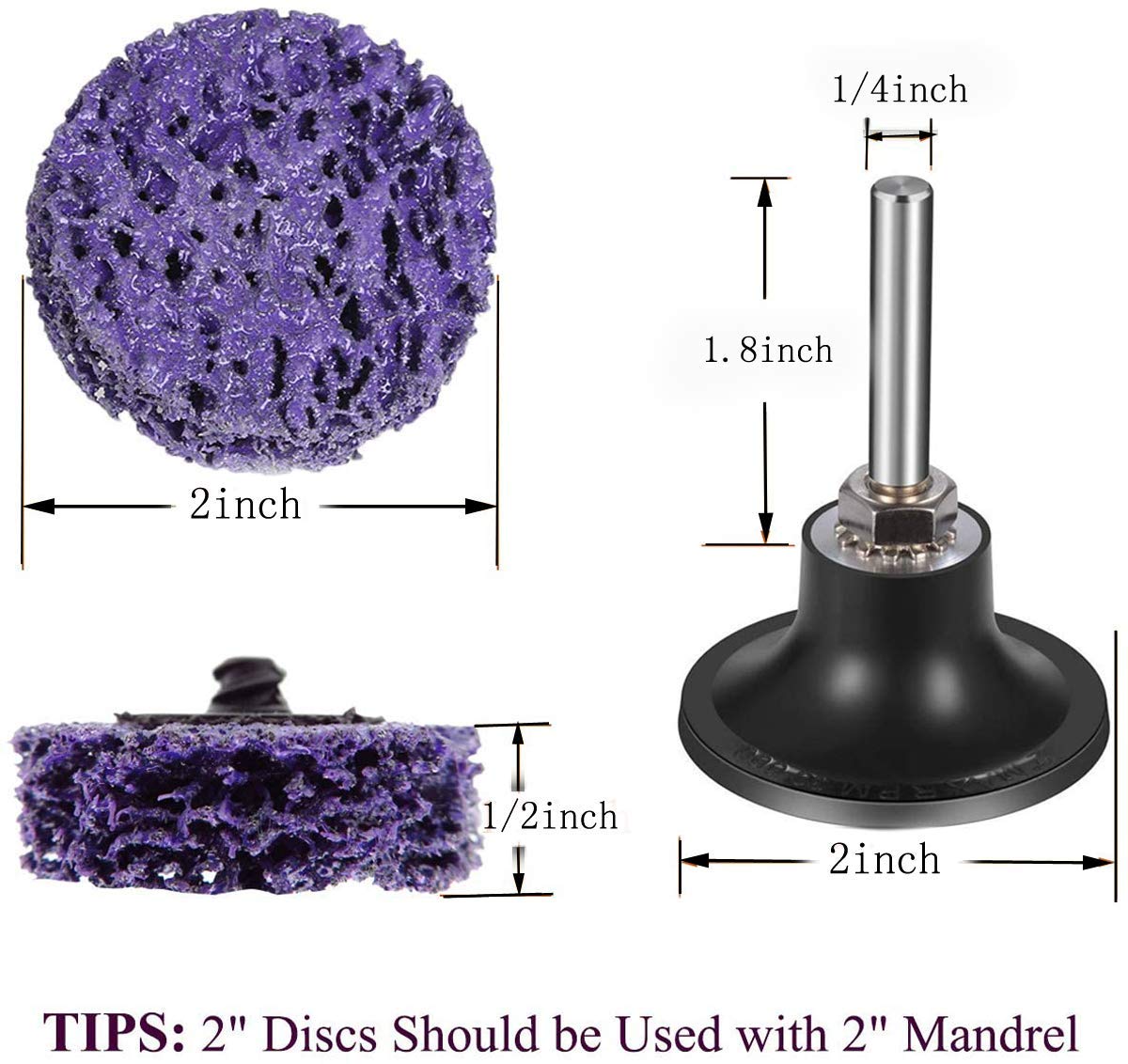 100 Pcs 2" Quick Change Easy Strip Discs Angel Die Grinder Attachments for Strips Paint, Paint Stripper Wheel for Drill Cleans Welds Rust Removal Wheel