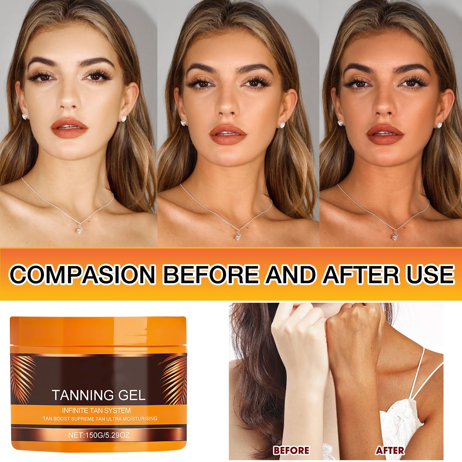 Luxury Intensive Tanning Gel, Haute Beauty Tanning lotion, Natural Tanning Accelerator Cream Gel Tan Skin, Instant Tanning Cream For Sunbeds & Outdoor Sun 3 Luxury Intensive Tanning Gel, Haute Beauty Tanning lotion, Natural Tanning Accelerator Cream Gel Tan Skin, Instant Tanning Cream For Sunbeds & Outdoor Sun