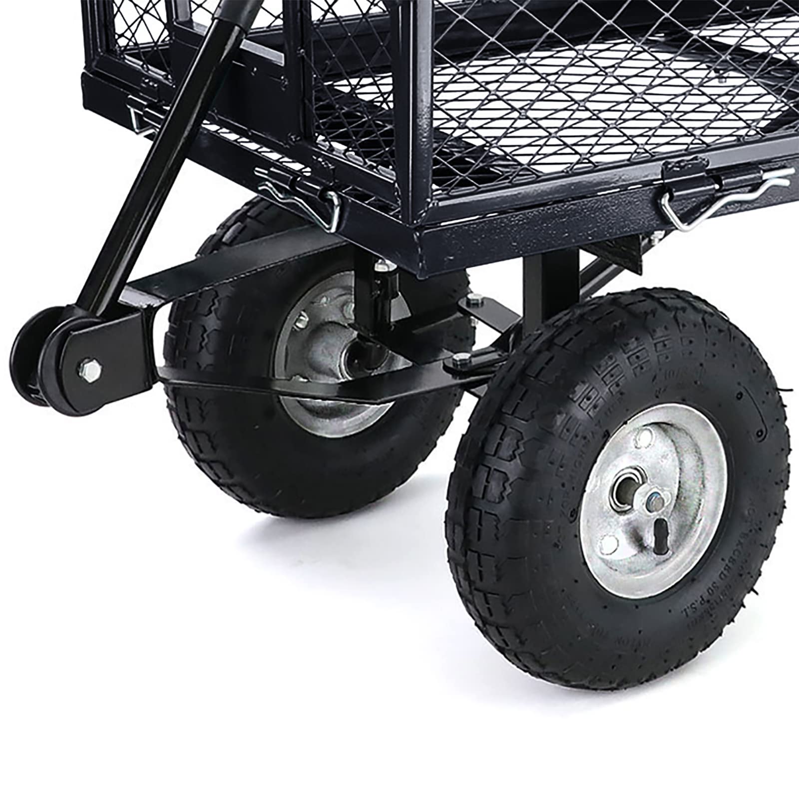 Transport Gitterwagen Handwagen Bollerwagen Seiten klappbar bis 300kg Schwarz