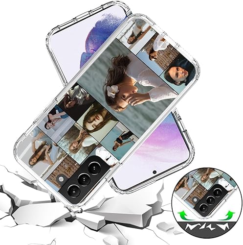 Vista 207 de Funda transparente 3 en 1 diseñada para teléfono Galaxy S21, Plus/Ultra/FE 5G Samsung, capas protectoras híbridas [protector de pantalla] Borrar 05