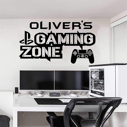 Amazon 3dクリエイティブリビングルームの寝室のソファーバックグラウンドdiyの壁の装飾 カスタマイズ可能な名前ゲーム ルームのウォールステッカーインターネットカフェゲームスタジオゲームファンの部屋の装飾ビニール壁デカールの誕生日プレゼント Color No 14