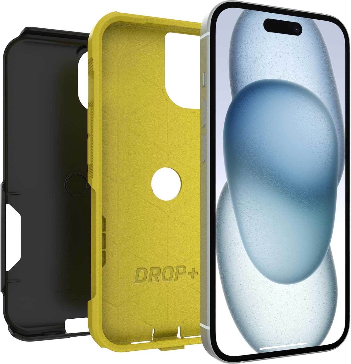 OtterBox iPhone 15, iPhone 14, & iPhone 13 (Only) - Commuter Series Case - Night (Black & Yellow) - Slim & Tough - Pocket-Friendly - with Port Protection - Non-Retail Packaging