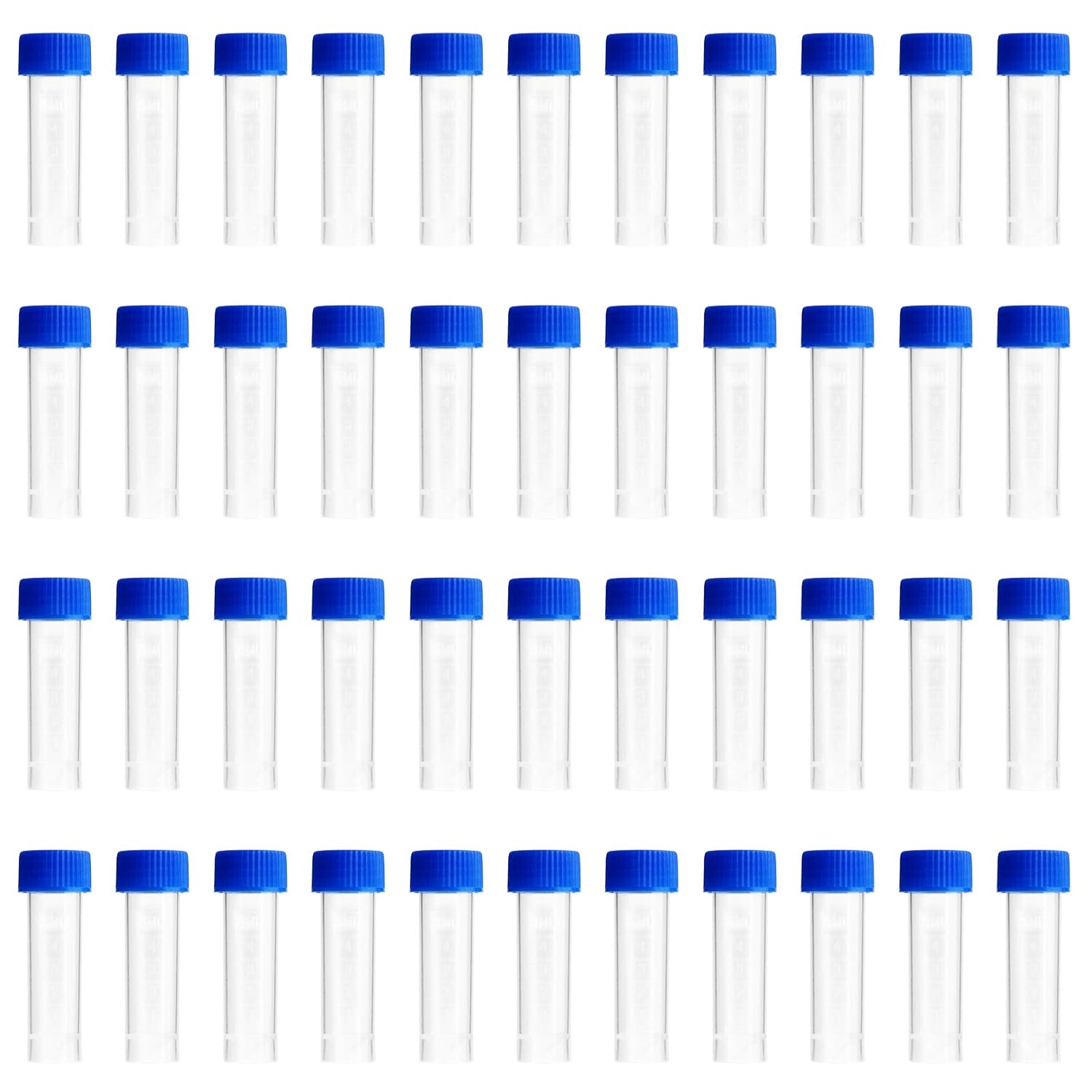 5ml Plastic Test Tubes Screw Caps Small Bottle Vial Storage Vial Storage Container for Lab-50pcs: Industrial & Scientific