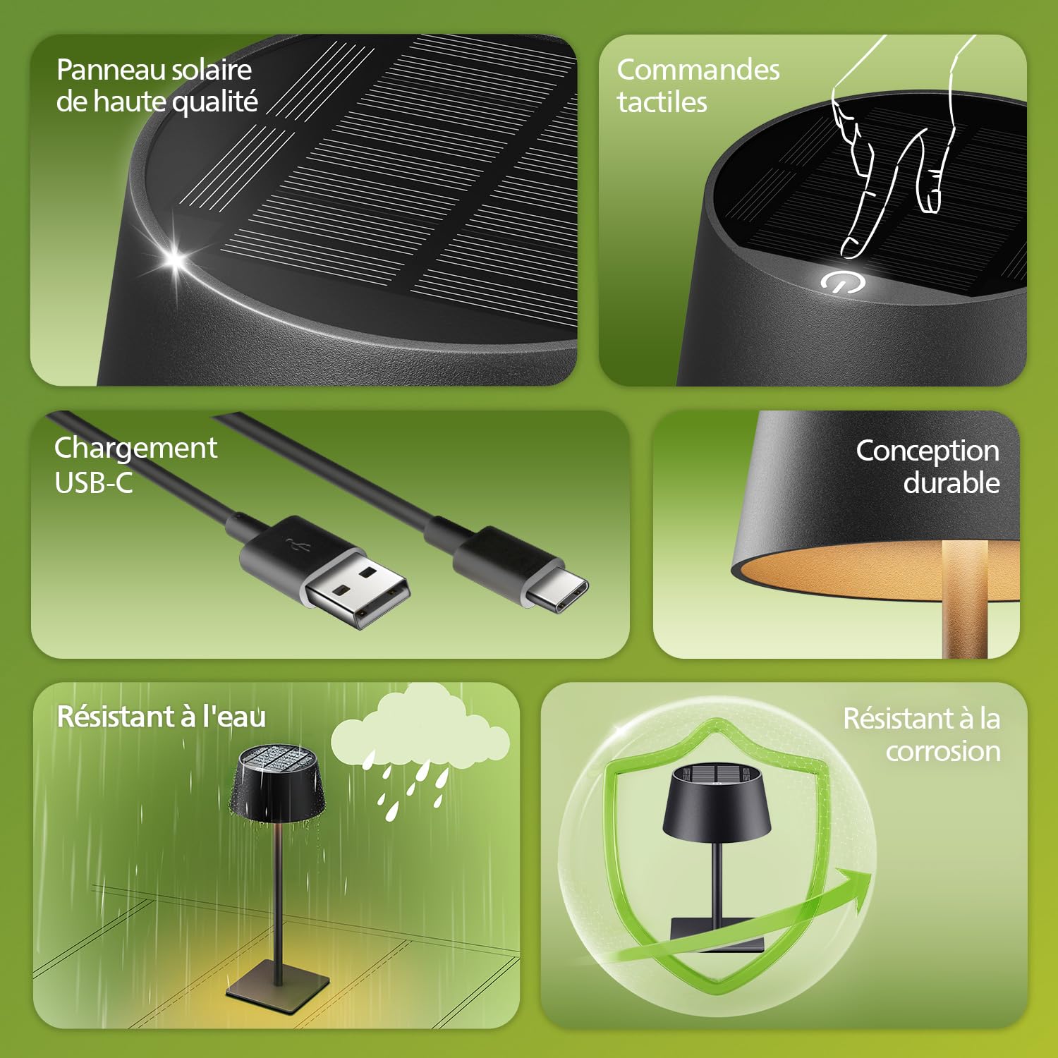Philips Lampada da Tavolo Solare da Esterno, Luce LED Portatile, Senza Fili a Batteria Altezza Regolabile 2 Posizioni, Comando Touch e Gradazione Continua