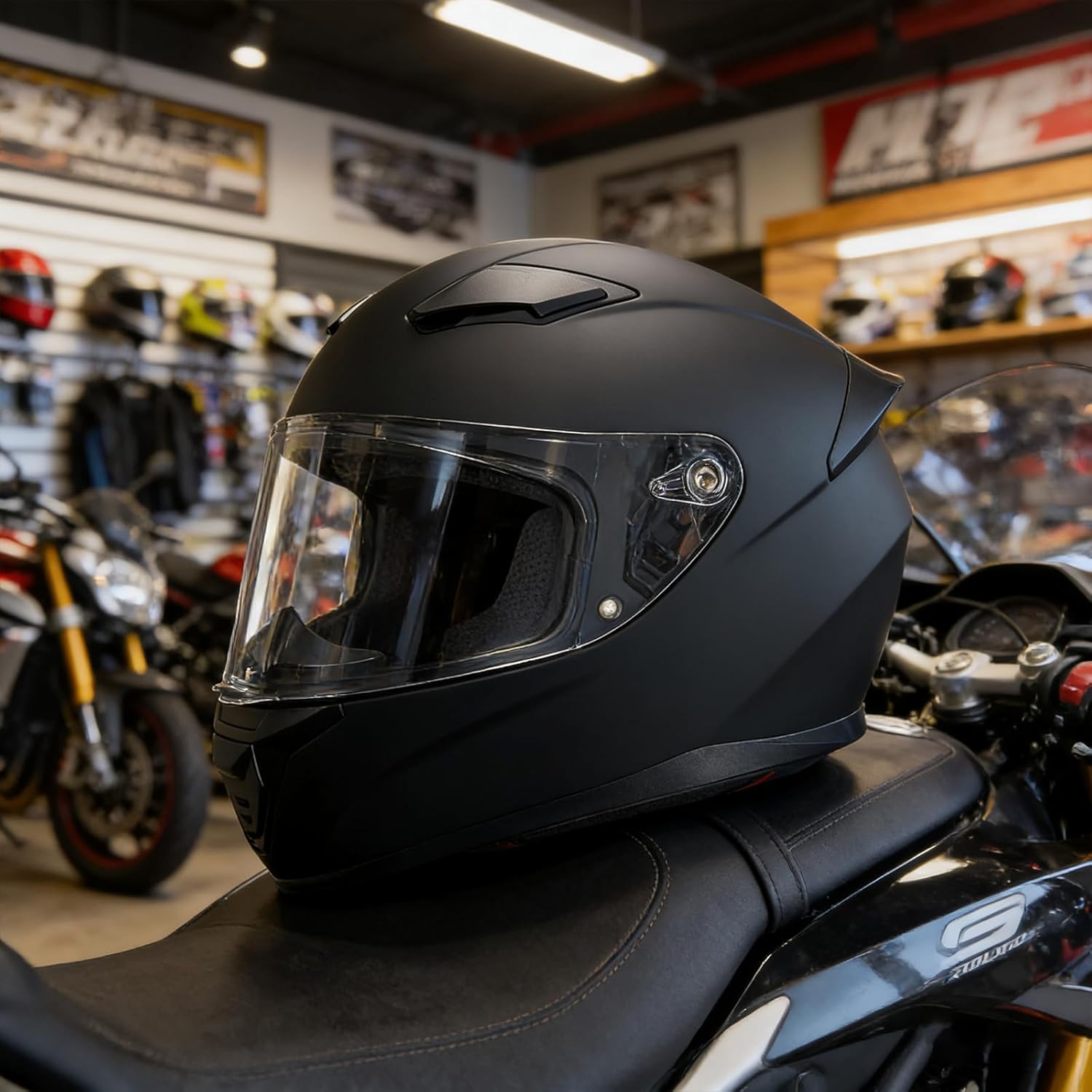 Full Face Motorcycle Helmet WS-607 DOT Approved Motorbike Racing Street Bike Helmets for Adults with Visor