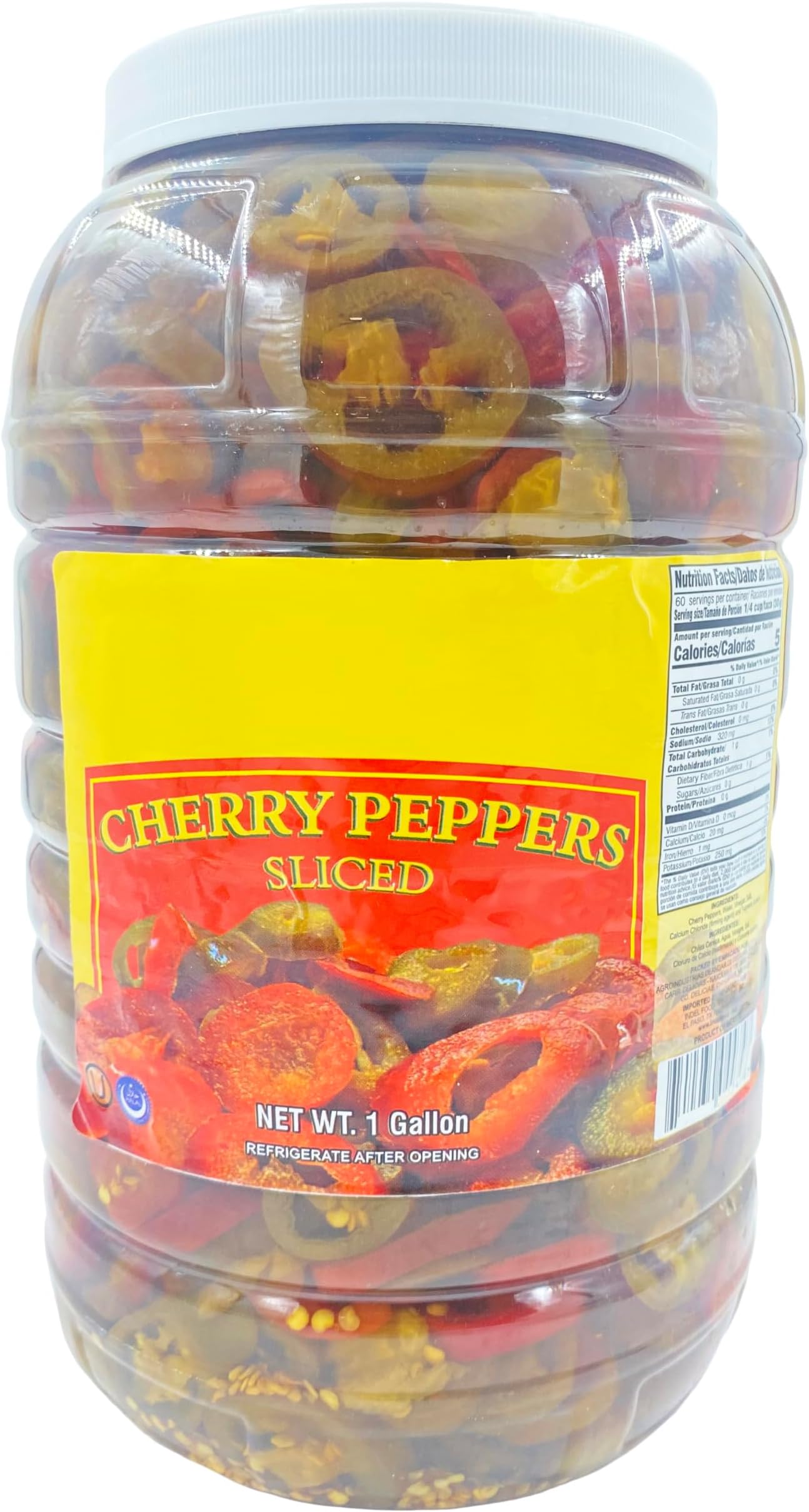 Bits N Things Del Sol Peppers | Kosher | (128 oz., Sliced Cherry Peppers)