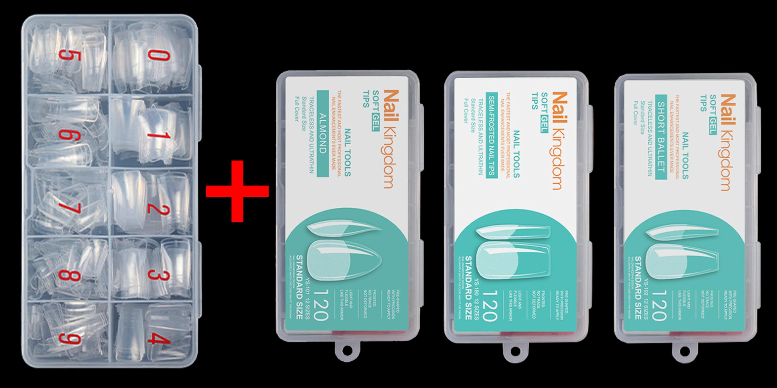 500PCS Duck Nail and 360PCS Medium Half Matte Nail Tips, 4 Boxes Soft Gel X False Nails, DIY Nail Art Salon Home, BlueZOO,