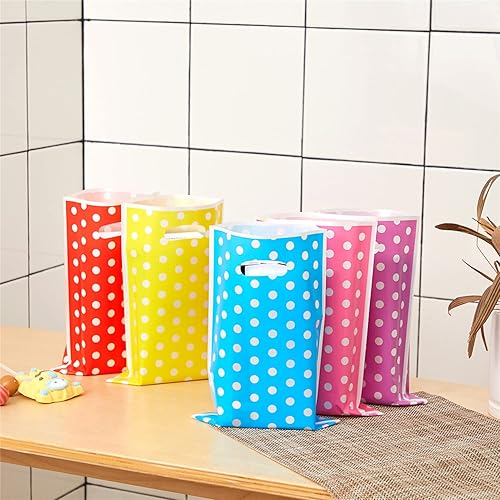 Miniatura 6 de Bolsas de plástico para recuerdos de fiesta, colores surtidos, 50 unidades (puntos lindos)