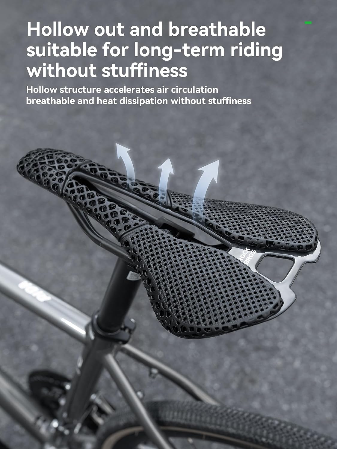 ROCKBROS 3D Printed Bike Saddle,177g-357g Hollow Ventilated Bicycle Seat | Carbon Fiber/Chromoly Rails & Nylon/Carbon Base,Entry Advanced Premium for Road MTB XC Triathlon Racing Cycling