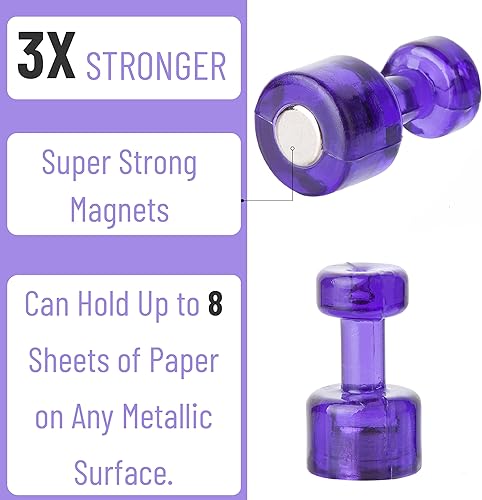 Miniatura 4 de Mr. Pen - Pines magnéticos, paquete de 12, colores surtidos, imanes para pizarra, imanes de colores, imanes de tablero, pines magnéticos, tachuelas