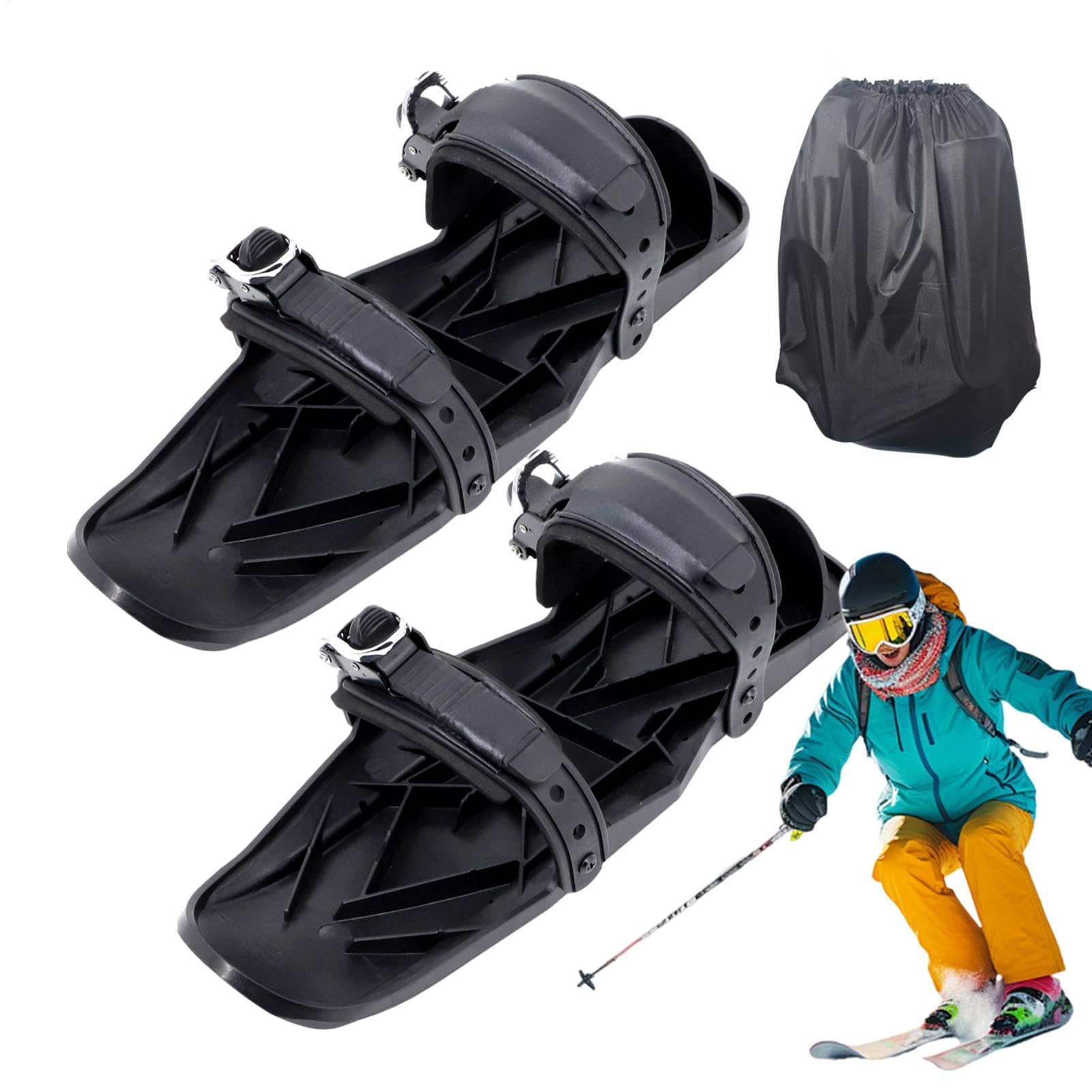 Kurzski, Schneeschuhe Herren | Schneeschuhe - Rutschfestes Ski-Accessoire mit Tragetasche, multifunktionaler Kurzski verstellbar für Herren Damen Winterwandern und Wettkämpfe