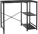 Amazon Basics Classic Home Office Computer Desk With Shelves - 29.5 x 19.6 x 35.5 Inches, Black