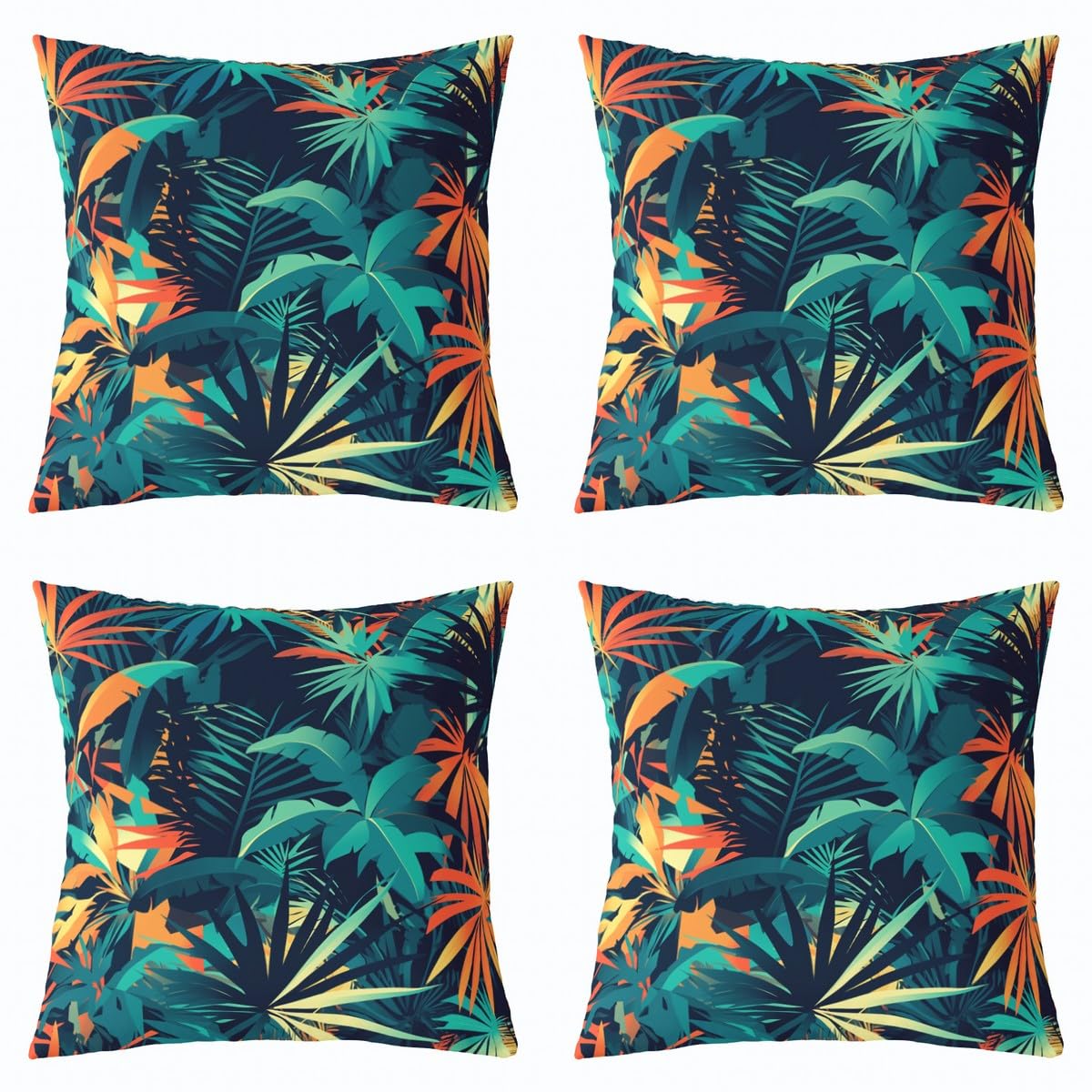 Homemissing Tropical Leaves Pillow Covers for Home Sofa Bed Couch Palm Leaves Throw Pillow Covers for Kids Boys Girls Green Leaf Cushion Covers Botanical Pillowcases