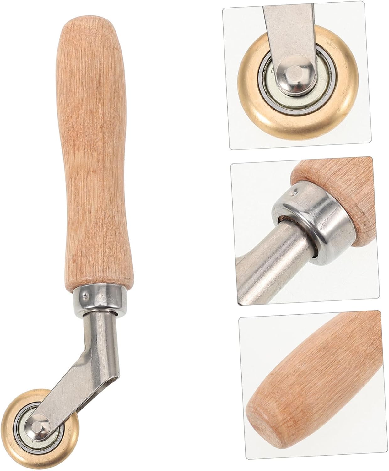 HOMSFOU 5pcs Seam Roller Tool Wooden Handle Hand Pressure Roller for High-Temperature Welding Compact Lightweight Design Easy to Clean for Quilting Wallpaper Applications