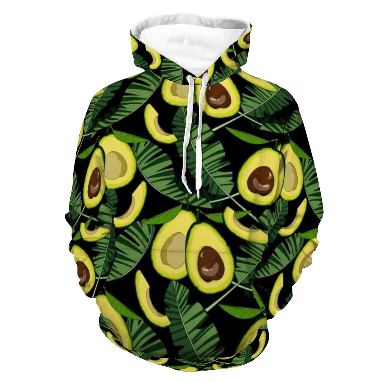 AERICKON Felpa con cappuccio unisex con stampa realistica delicata sulla pelle Pullover Felpa a maniche lunghe Maglione casual con tasca per donna uomo